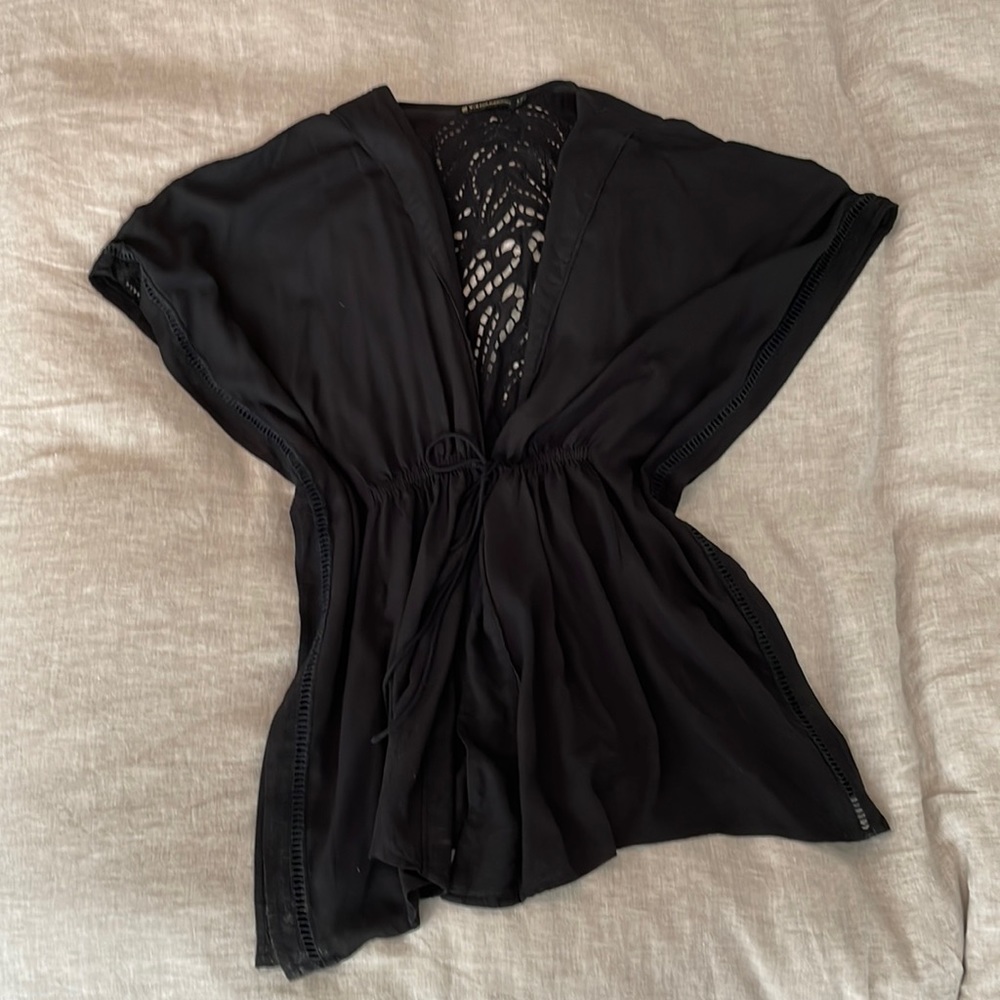Vix embroidery kimono cover up